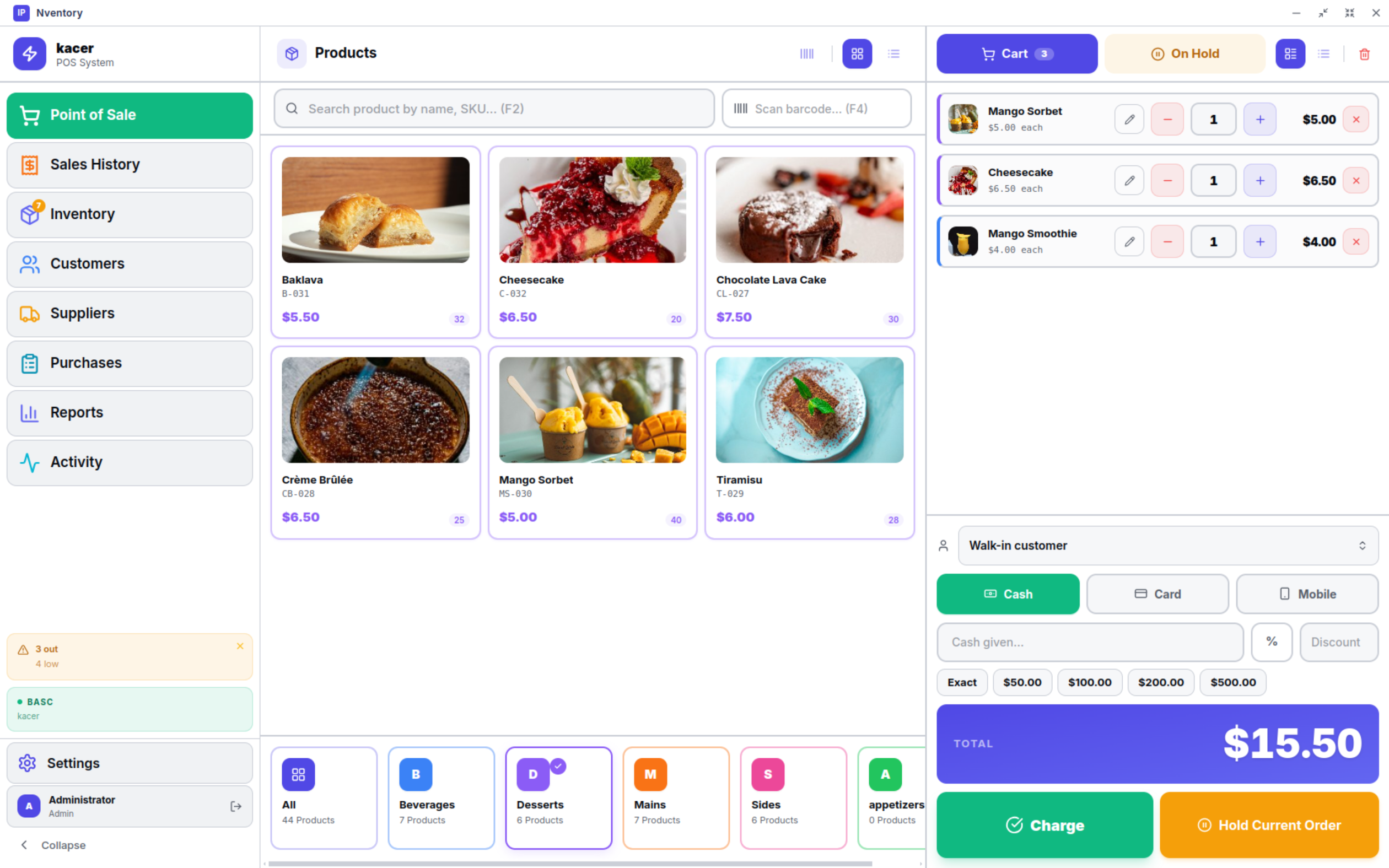 Point of Sale — grid view