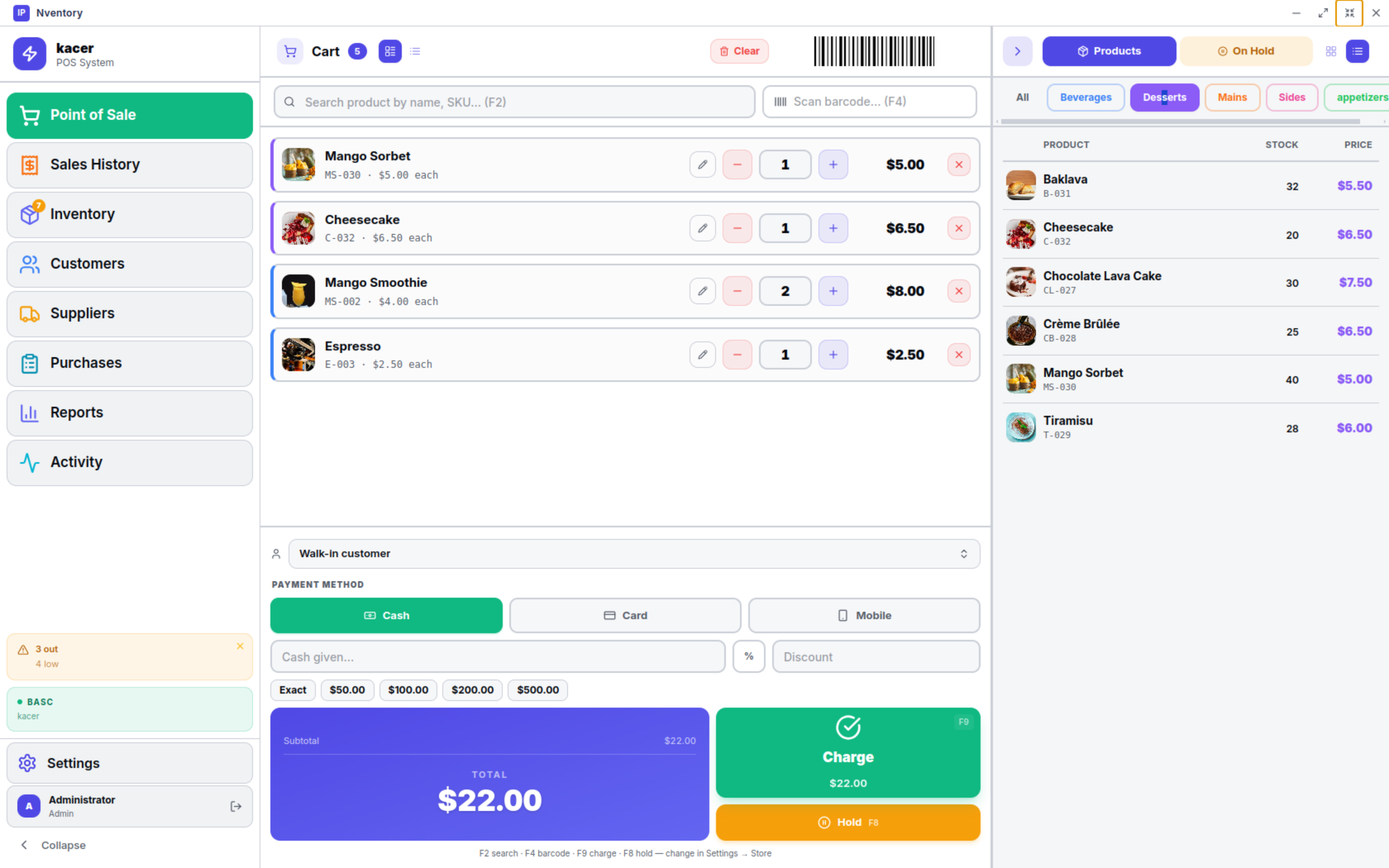 Point of Sale — list view